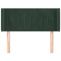 Tête de lit avec oreilles Vert foncé 93x16x78/88 cm Velours