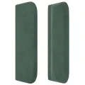 Tête de lit avec oreilles Vert foncé 83x16x78/88 cm Velours