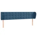 Tête de lit avec oreilles Bleu foncé 203x23x78/88 cm Velours