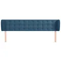 Tête de lit avec oreilles Bleu foncé 203x23x78/88 cm Velours