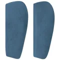 Tête de lit avec oreilles Bleu foncé 203x23x78/88 cm Velours