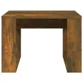 Table d'appoint Chêne fumé 50x50x35 cm Bois d'ingénierie