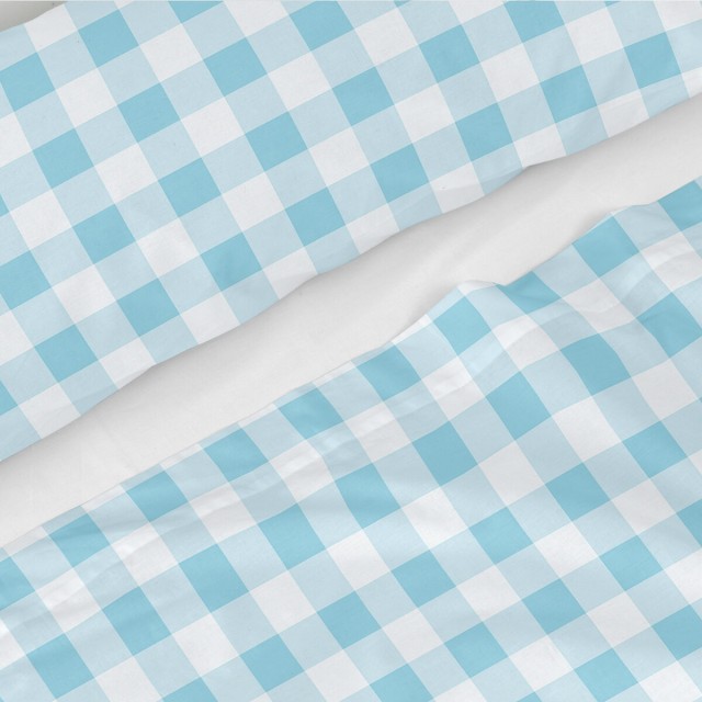 Set beddengoed HappyFriday Basic Kids Vichy Blauw Bed van 105 180 x 27