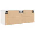 Armoires murales 2 pcs Blanc 45x30x35 cm Bois de pin massif