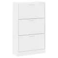 Armoire à chaussure Blanc brillant 63x24x103 cm Bois ingénierie