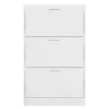 Armoire à chaussure Blanc brillant 63x24x103 cm Bois ingénierie