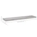 Étagère murale flottante Gris béton 90x23,5x3,8 cm MDF