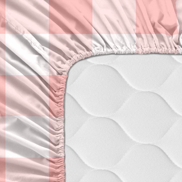 Drap housse HappyFriday BASIC KIDS Blanc Rose 70 x 140 x 14 cm