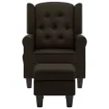 Fauteuil de massage avec repose-pied Marron foncé Tissu
