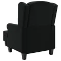 Fauteuil avec repose-pied Noir Tissu