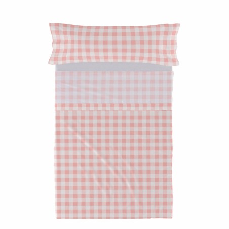 Juego de Sábanas HappyFriday Basic Kids Vichy Rosa Cama de 80/90 2 Pi