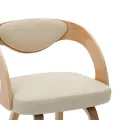 Chaises à manger lot de 2 crème bois courbé et similicuir