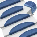 Tapis d'escalier 10 pcs 56x17x3 cm Bleu