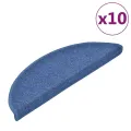 Tapis d'escalier 10 pcs 56x17x3 cm Bleu