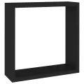 Étagères murales sous forme de cube 3 pcs Noir MDF