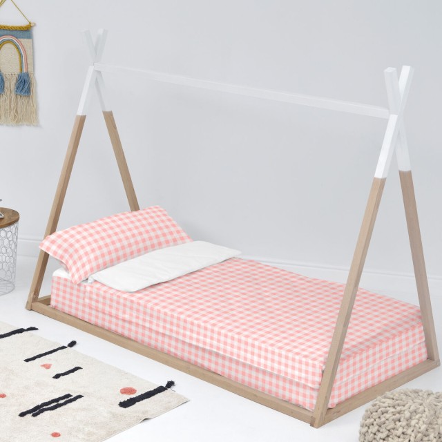 Housse de couette non rembourrée HappyFriday Basic Kids Vichy Rose 10