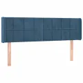 Tête de lit avec oreilles Bleu foncé 147x16x78/88 cm Velours