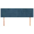 Tête de lit avec oreilles Bleu foncé 147x16x78/88 cm Velours