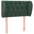 Tête de lit avec oreilles Vert foncé 83x23x78/88 cm Velours