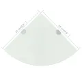 Étagère de coin avec supports chromés Verre Blanc 25 x 25 cm