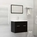 Ensemble de meubles de salle de bain Noir Aggloméré