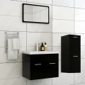 Ensemble de meubles de salle de bain Noir Aggloméré