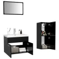 Ensemble de meubles de salle de bain Noir Aggloméré
