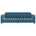 Lit de repos sans matelas bleu 100x200 cm velours