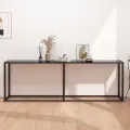 Table console Noir 220x35x75,5 cm Verre trempé