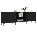 Meuble TV noir 150x30x50 cm bois d'ingénierie
