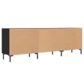 Meuble TV noir 150x30x50 cm bois d'ingénierie