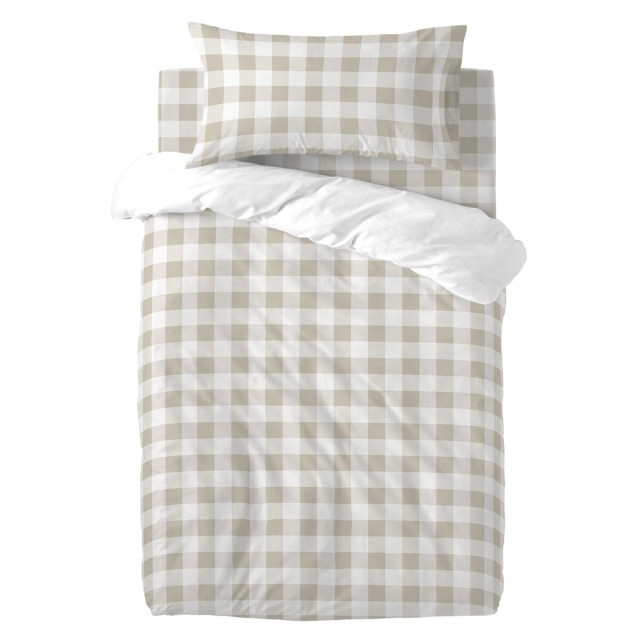 Cot Bedding Set HappyFriday BASIC KIDS Beige Baby Crib