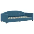 Lit de repos sans matelas bleu 90x200 cm velours