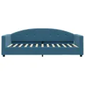 Lit de repos sans matelas bleu 90x200 cm velours
