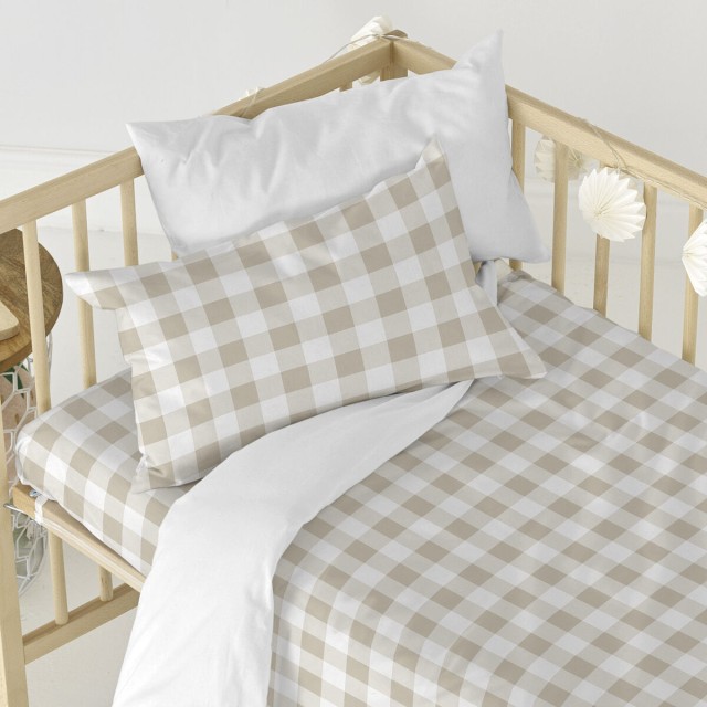 Set beddengoed voor kinderbed HappyFriday BASIC KIDS Beige Wieg voor b