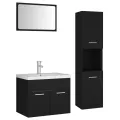 Ensemble de meubles de salle de bain Noir Aggloméré