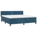 cadre de lit et matelas Bleu foncé 180x200cm Velours