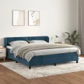 cadre de lit et matelas Bleu foncé 180x200cm Velours