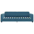 Lit de jour avec matelas bleu 100x200 cm velours