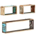 Ensemble d'étagère cube 3 pcs Bois solide de récupération