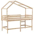 Lit superposé avec échelle et toit sans matelas 90x190 cm