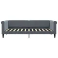 Lit de jour avec gigogne sans matelas gris foncé 90x200 cm