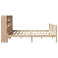 Lit bibliothèque sans matelas 180x200 cm bois massif de pin