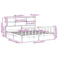 Lit bibliothèque sans matelas 180x200 cm bois massif de pin