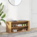 Banc à chaussures chêne artisanal 100x35x45cm bois d'ingénierie
