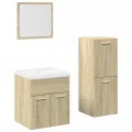 Ensemble de meubles de salle de bain 4 pcs chêne sonoma