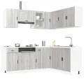 Ensemble d'armoires de cuisine 11 pcs Porto bois d'ingénierie
