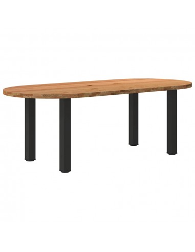 Table à manger 220x100x74 cm bois de chêne massif ovale