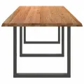 Table à manger marron clair bois de chêne massif rectangulaire