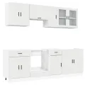 Ensemble d'armoires cuisine 8pcs Kalmar blanc bois d'ingénierie